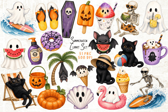 Download Summerween Clipart Set PNG - Art Collection