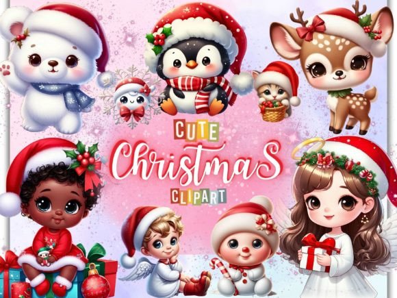 Download 64 Cute Christmas Clipart Bundle - Art Collection