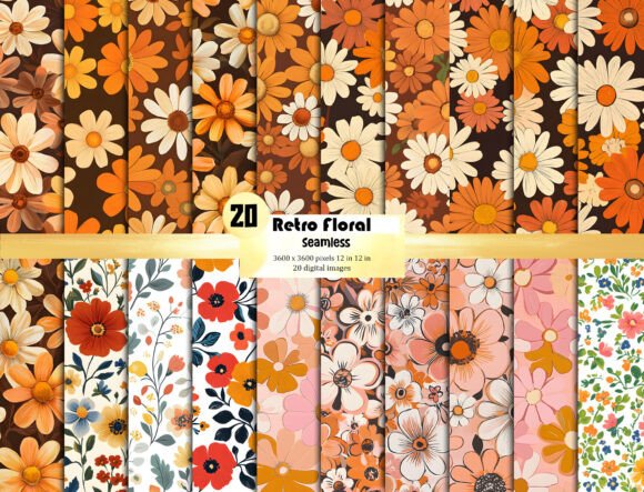 Download Retro Floral Background Pattern Texture - Premium Resources