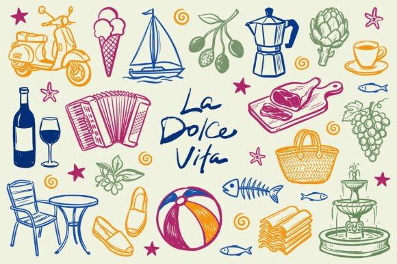 Download Dolce Vita Summer Vibe Illustration SVG - Summer Collection