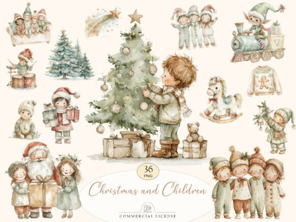 Download 36 PNG Christmas and Children Clipart - Art Collection