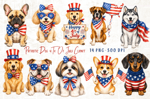 Download Patriotic Dog 4th of July Clipart - Art Collection