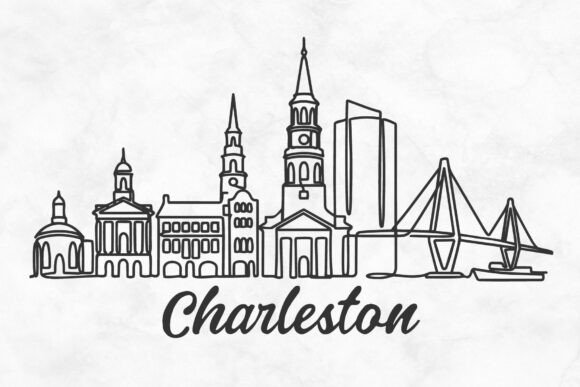 Download Charleston Skyline Minimalism Drawing - Drawing Collection