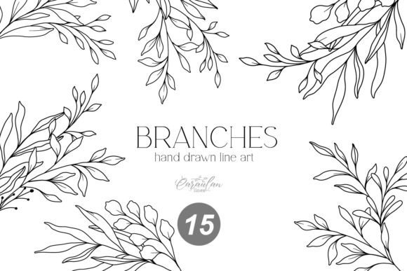 Download GREENERY LINE DRAWING, Floral Line Art - Drawing Collection