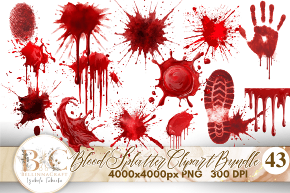 Download Blood Splatter Clipart PNG Bundle - Art Collection