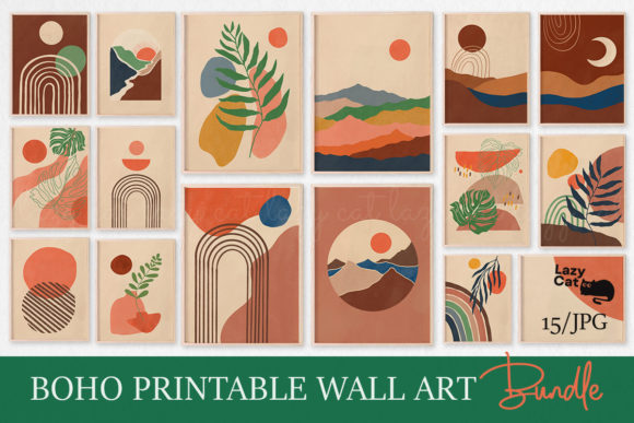 Download BOHO PRINTABLE WALL ART BUNDLE - Art Collection