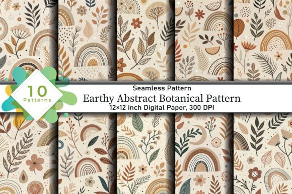 Download Earthy Abstract Botanical Pattern - Art Collection