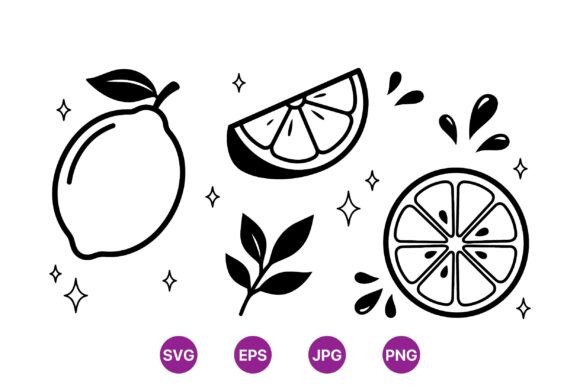 Download Lemon Citrus Line Art Illustrations - Art Collection