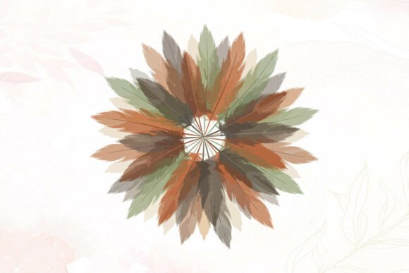 Download Feather Mandala in Earth Tones - Art Collection