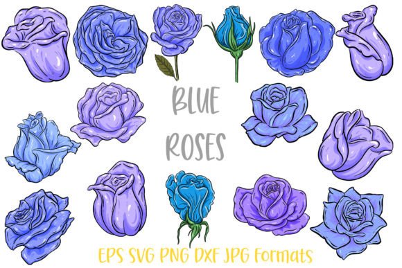 Download Blue Rose Flower Line Art Illustrations - Art Collection