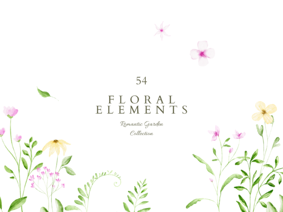 Download Watercolor Floral Elements Clipart - Art Collection