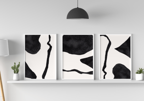 Download Set of 3 Scandinavian Abstract Art - Art Collection