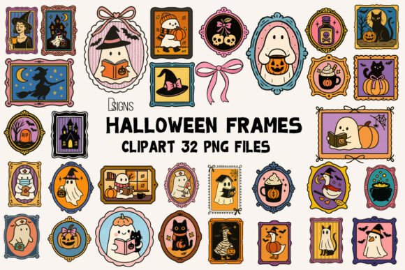 Download Halloween Cute Frame Clipart Bundle Png - Art Collection
