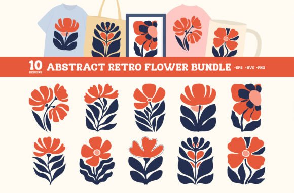 Download Abstract Retro Flower Clipart SVG Bundle - Art Collection