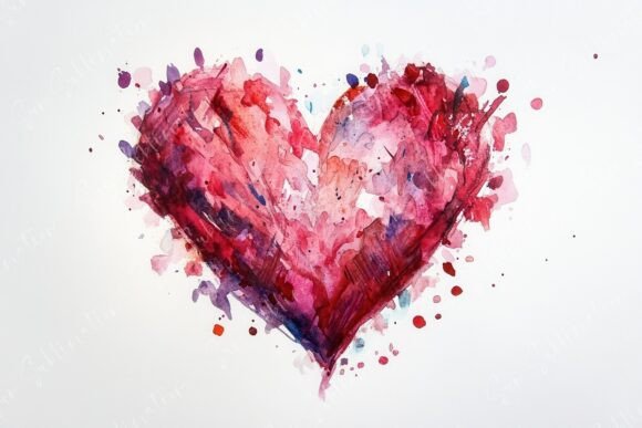 Download Colorful Watercolor Heart Illustration - Art Collection